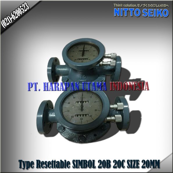 FLOW METER NITTO SEIKO TYPE RA 20B RESETTABLE SIZE 3/4 INCH (20MM)