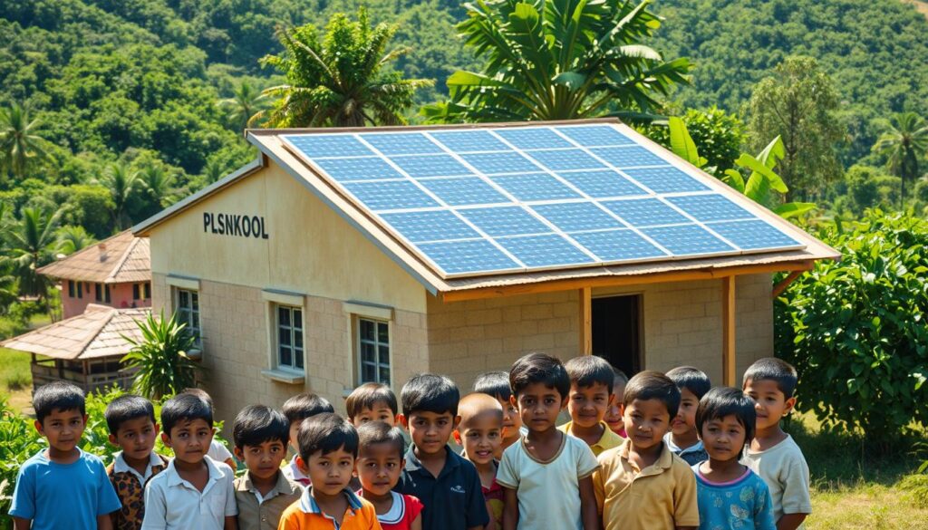 panel surya di sekolah terpencil