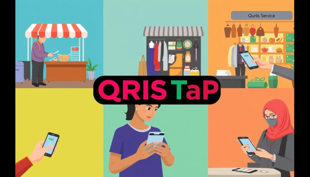 Berbagai UMKM di Indonesia yang menggunakan QRIS Tap untuk pembayaran digital Berbagai UMKM di Indonesia yang menggunakan QRIS Tap untuk pembayaran digital