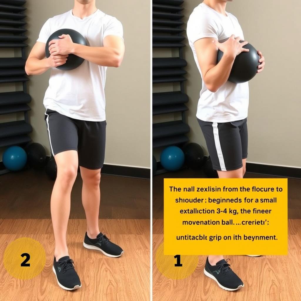 Demonstrasi medicine ball clean ringan untuk program CrossFit pemula Demonstrasi medicine ball clean ringan untuk program CrossFit pemula