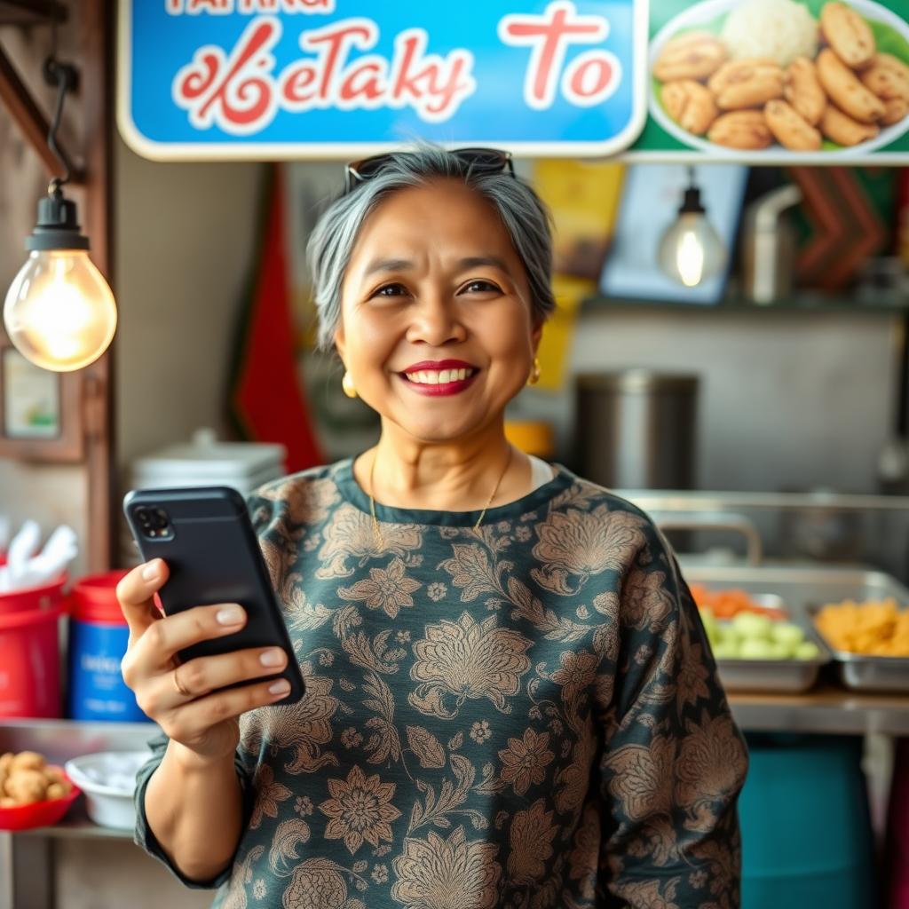 Foto Ibu Dewi, pemilik warung makan yang menggunakan QRIS Tap Foto Ibu Dewi, pemilik warung makan yang menggunakan QRIS Tap