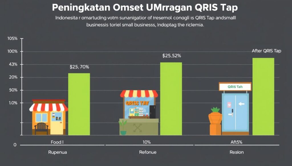 Grafik peningkatan omset UMKM setelah mengadopsi QRIS Tap Grafik peningkatan omset UMKM setelah mengadopsi QRIS Tap