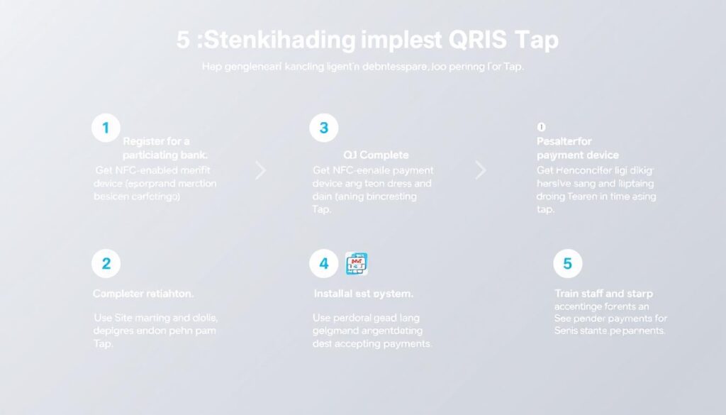 Infografis langkah-langkah implementasi QRIS Tap untuk UMKM Infografis langkah-langkah implementasi QRIS Tap untuk UMKM