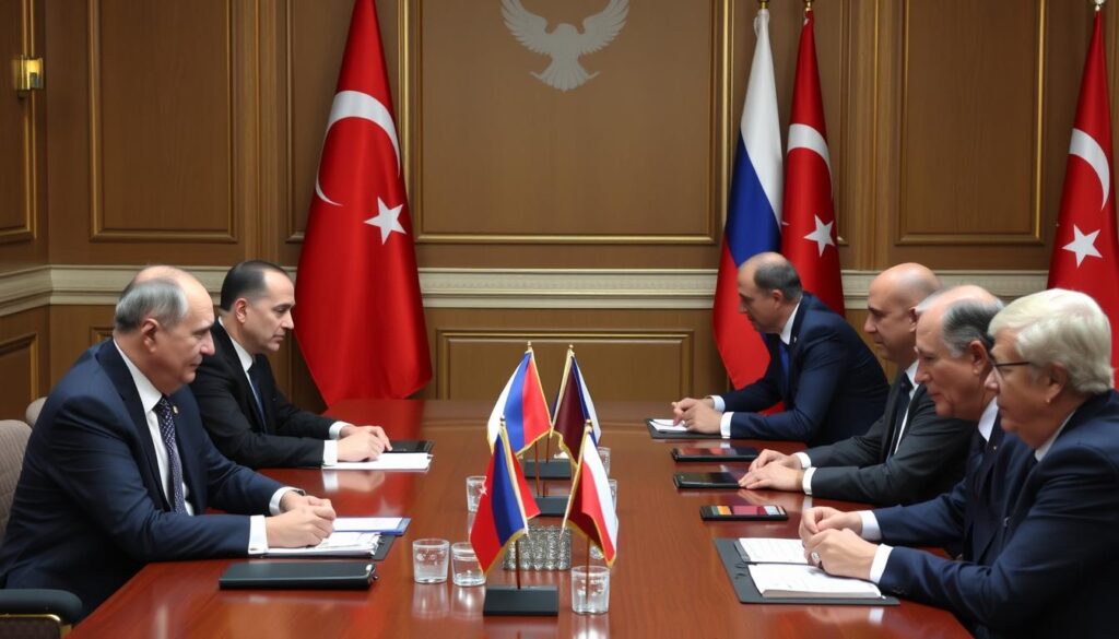 Pertemuan diplomatik antara perwakilan Rusia, AS, dan Turki membahas konflik Suriah Pertemuan diplomatik antara perwakilan Rusia, AS, dan Turki membahas konflik Suriah