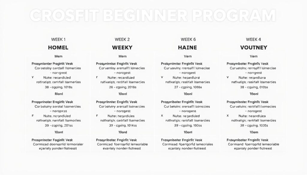 Template program CrossFit ringan aman untuk pemula selama 4 minggu dengan progresi bertahap Template program CrossFit ringan aman untuk pemula selama 4 minggu dengan progresi bertahap